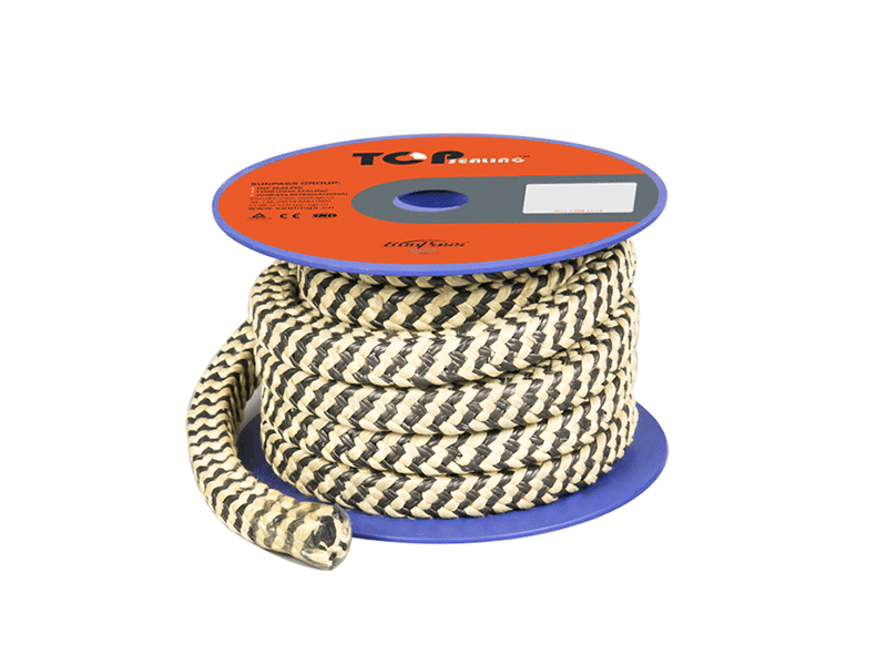 PTFE e fibra zebra com infusão de grafite premium e embalagem de glândulas trançadas com zebra para desempenho de vedação melhorado